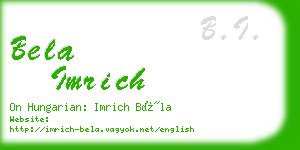 bela imrich business card